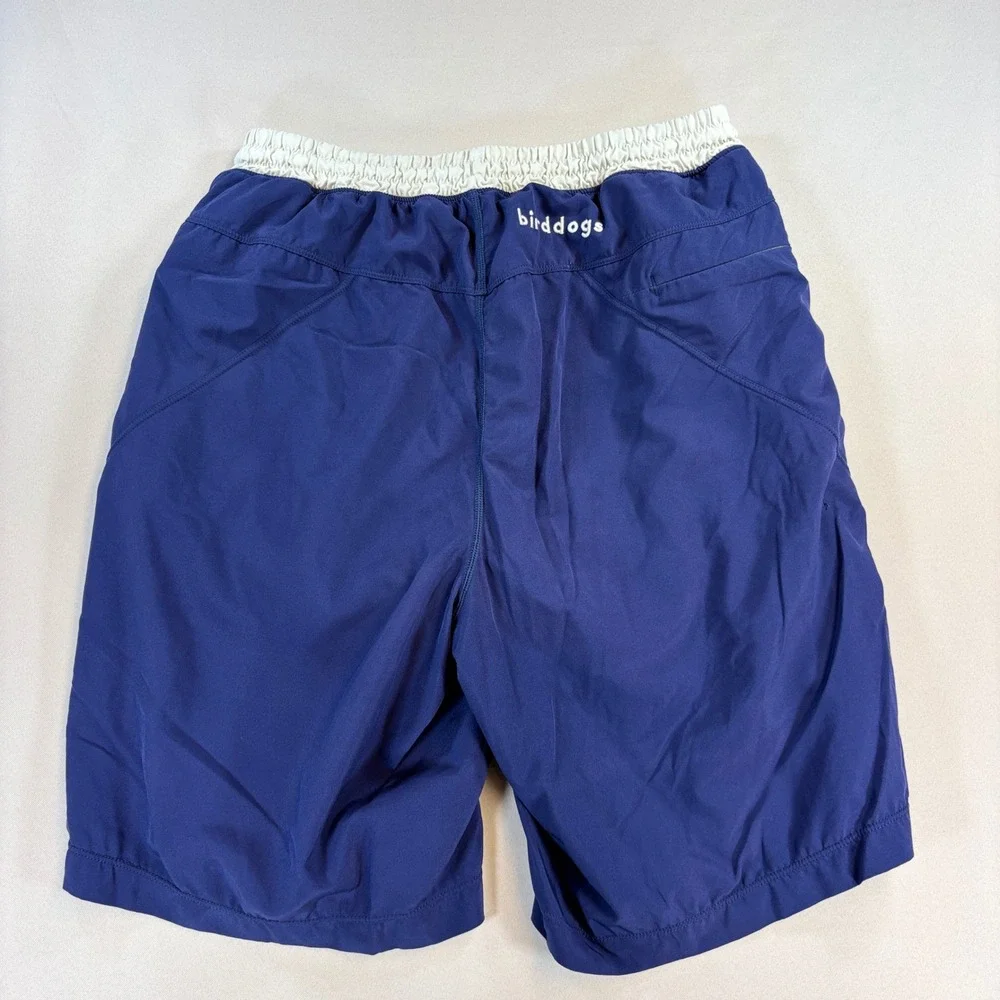 Birddogs Gym Shorts Mens Medium Navy Blue Lined Athletic Performance Stretch